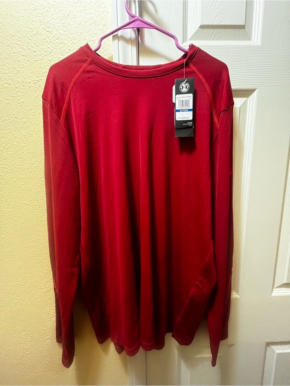 Under Armour heatgear Long Sleeve Training Shirt Men's XL maroon NWT